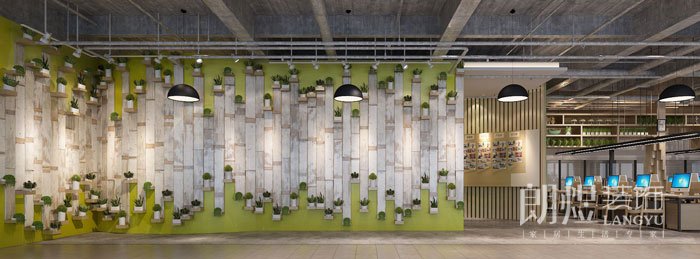 電商辦公室裝飾墻效果圖