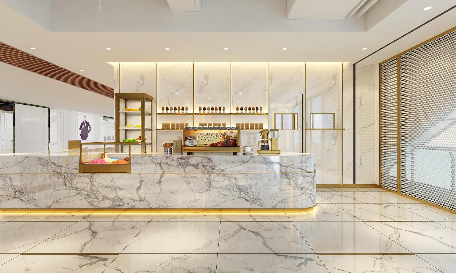 國(guó)外面包店收銀臺(tái)正面效果圖