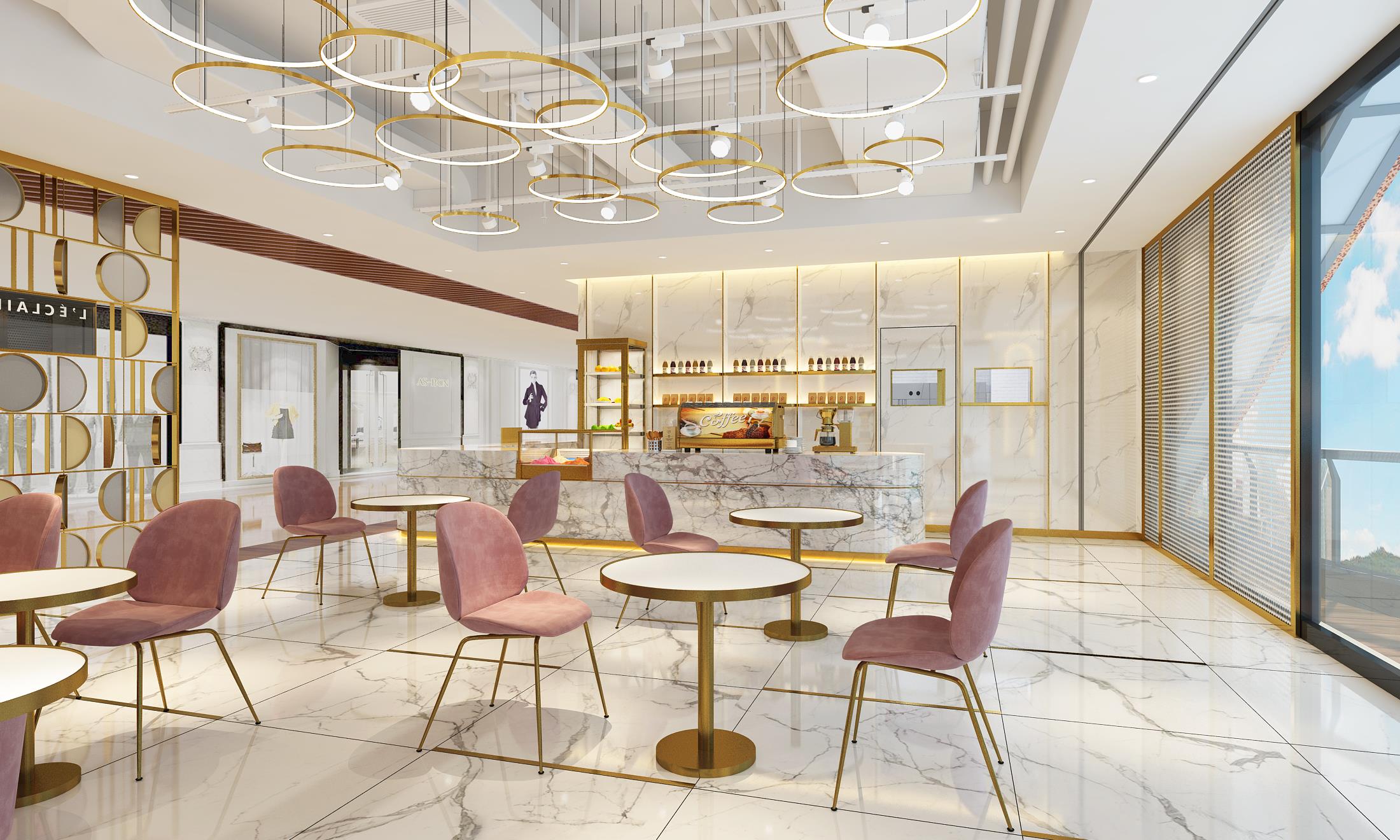 商場(chǎng)面包店用餐區(qū)效果圖