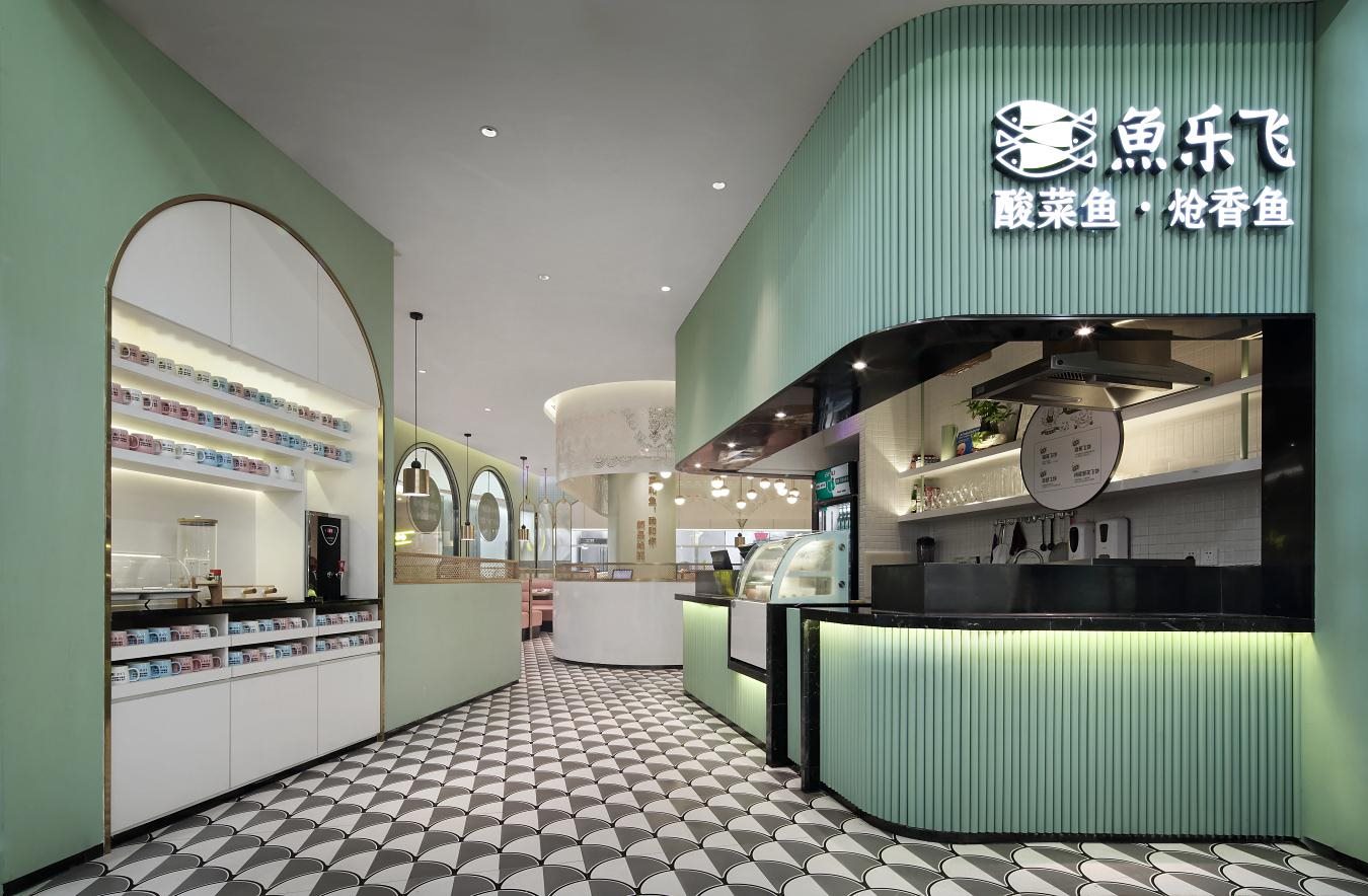 魚樂飛網(wǎng)紅店門頭裝修效果圖