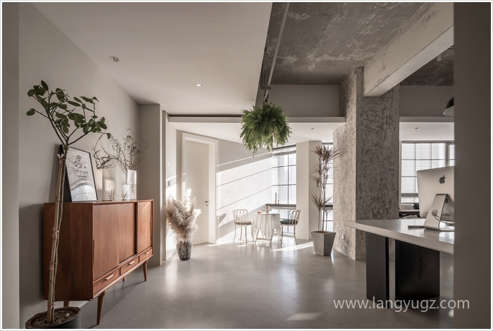 北歐極簡辦公室休息區(qū)效果圖