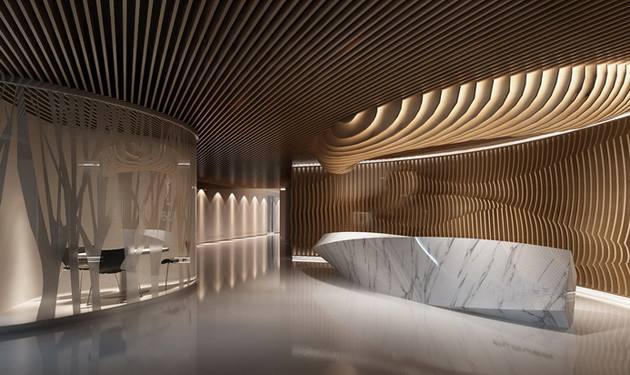 成都辦公室裝修之前臺設(shè)計效果圖