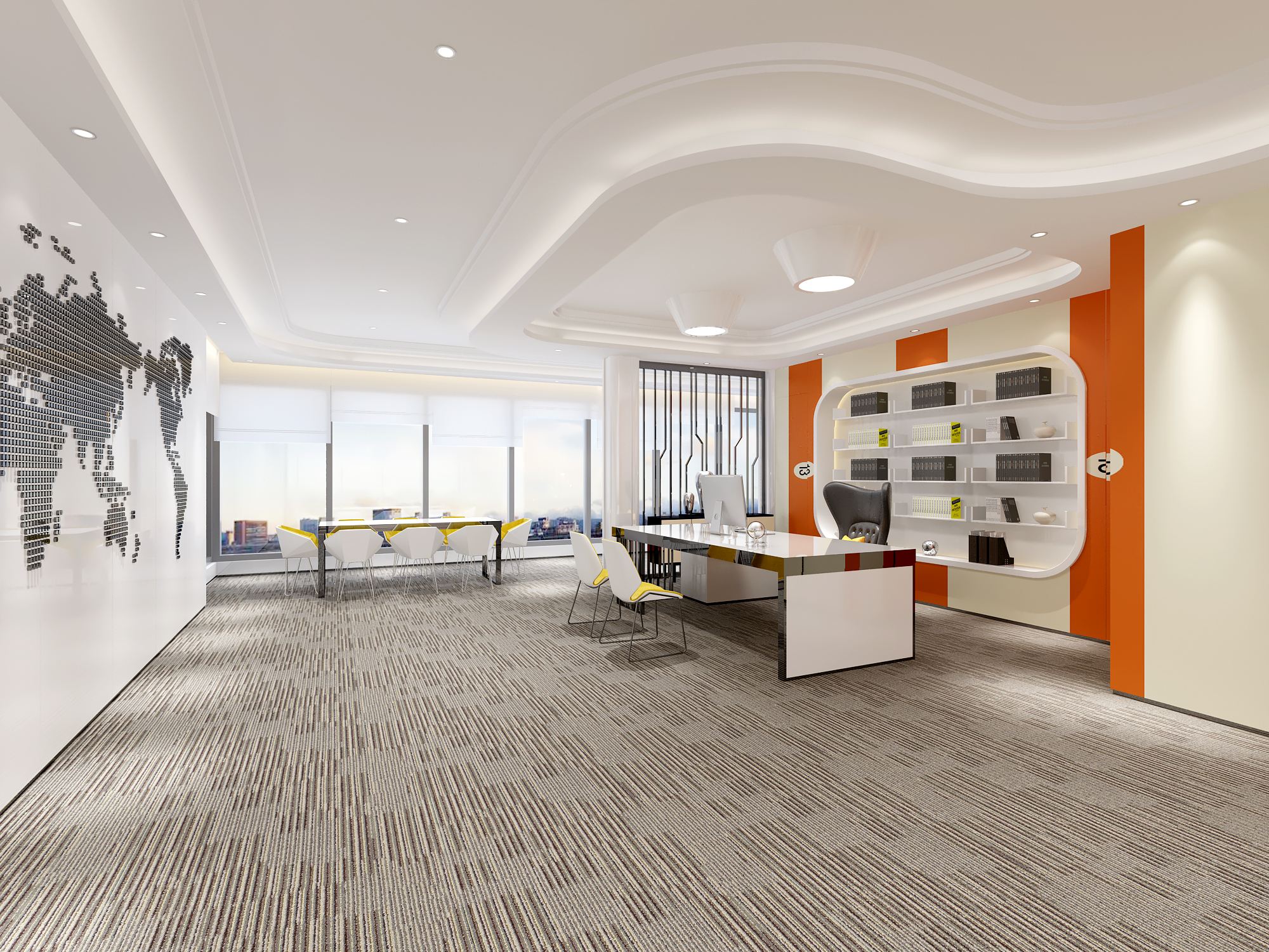 簡(jiǎn)約老總辦公室裝修